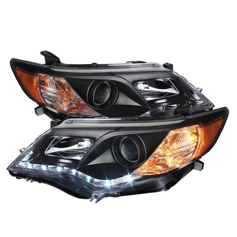 SPYDER 5072658 | Spyder Toyota Camry Projector Headlights - DRL - Black - High (Not Included - Low (Included) - (PRO-YD-TCAM12-DRL-BK); 2012-2014