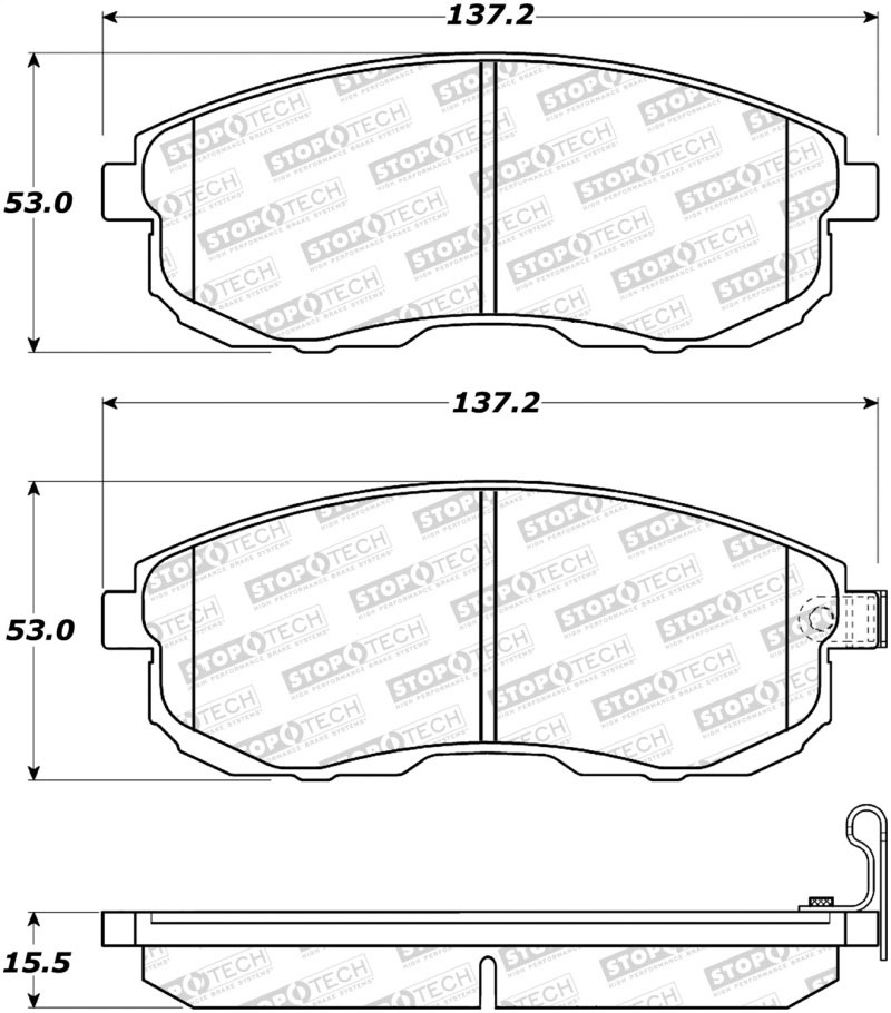 Stoptech 308.08152 | StopTech Street Brake Pads Nissan Juke, Front; 2011-2013