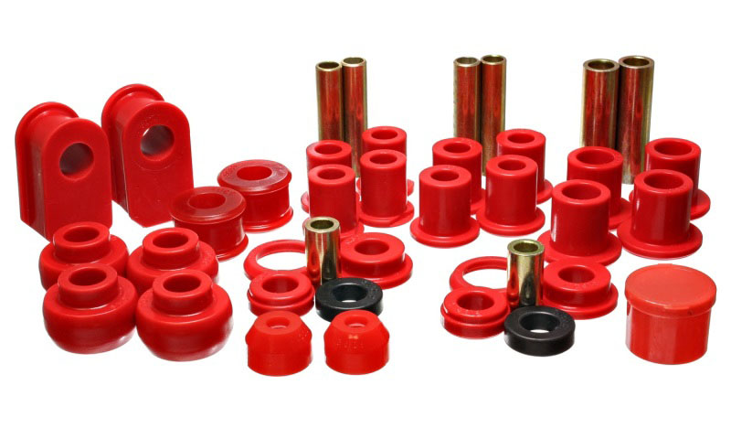 Energy Suspension 4.18116r | 92-06 Ford E-250/E-350 Van 2WD Red Hyper-flex Master Bushing Set; 1992-2006