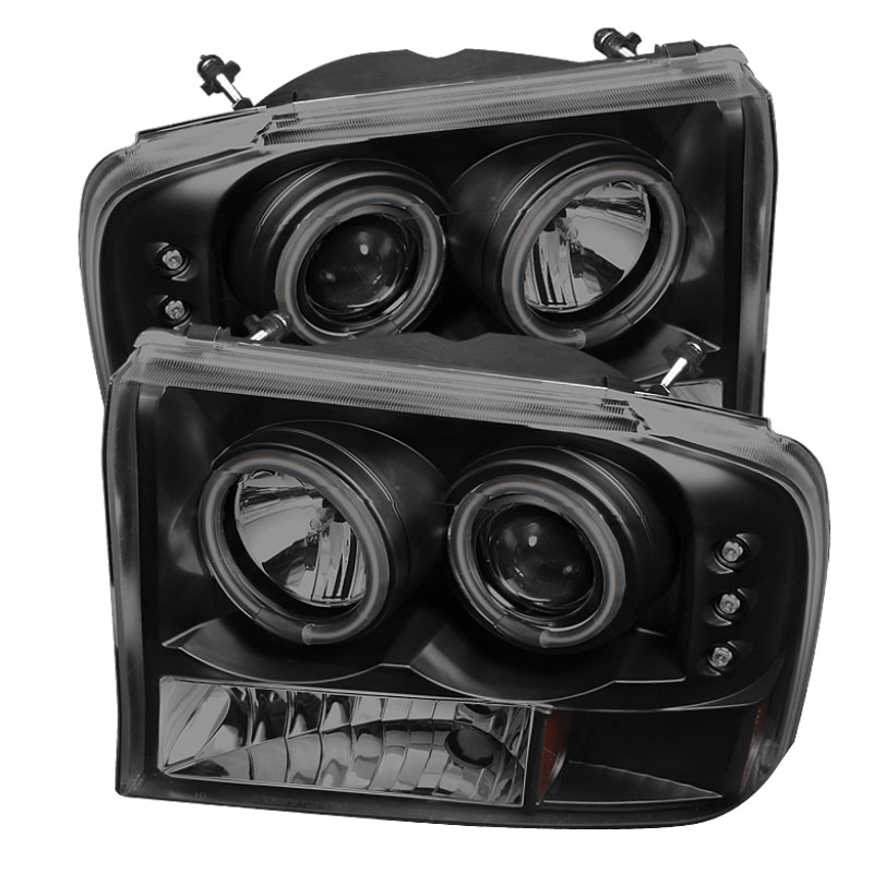 SPYDER 5078865 | Spyder Ford Excursion 1PC Projector Headlights - Version 2 - CCFL Halo - LED Black Smoke - (PRO-YD-FF25099-1P-G2-CCFL-BSM); 2000-2004