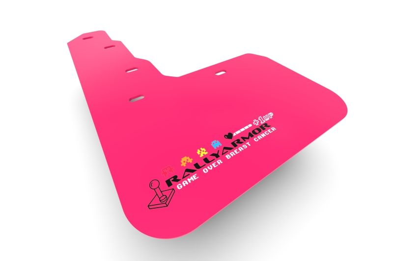 Rally Armor mf12bce22pkblk | Universal Fit (No Hardware/Mounting Holes) Pink Mud Flap BCE Logo