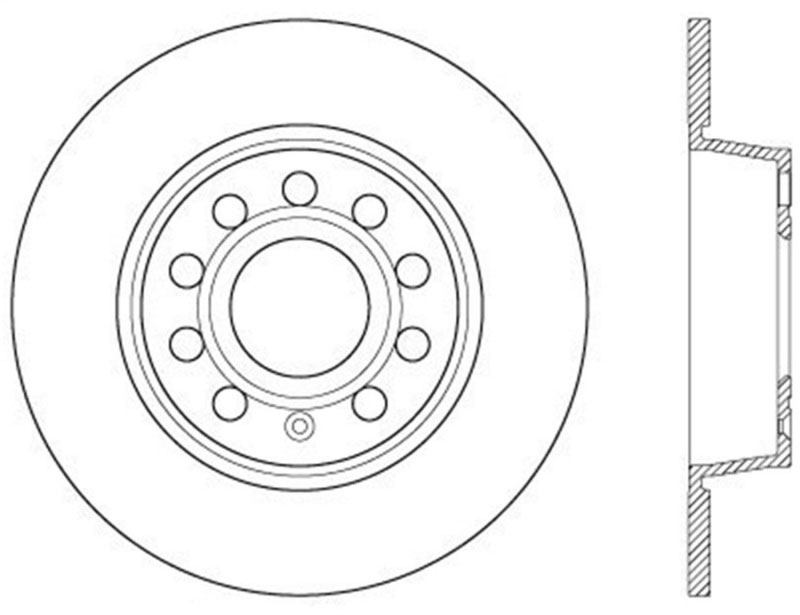 Stoptech 127.33131L | StopTech Audi A3 Quattro Sport Drilled/Slotted Rotor, Rear Left; 2010-2018