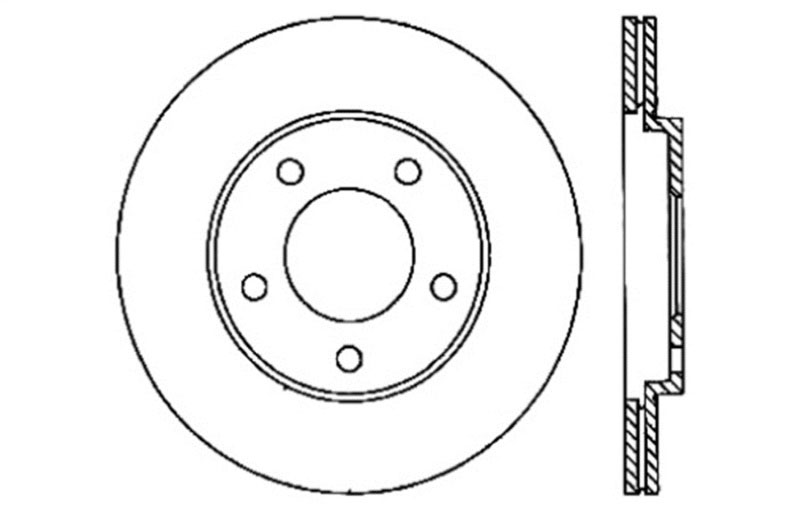 Stoptech 128.61087L | StopTech Ford Mustang Sport Cross Drilled Brake Rotor, Rear Left; 2005-2014