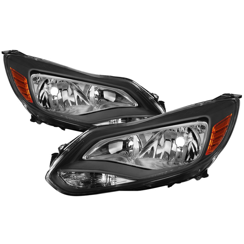 SPYDER 9037337 | xTune Ford Focus 2012-2014 Halogen Only OEM Style Headlights - Black HD-JH-FFOC12-AM-BK; 2012-2014