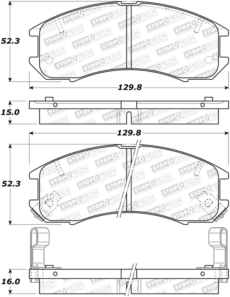 Stoptech 308.03990 | StopTech Street Brake Pads Mazda 626, Front; 1988-1992