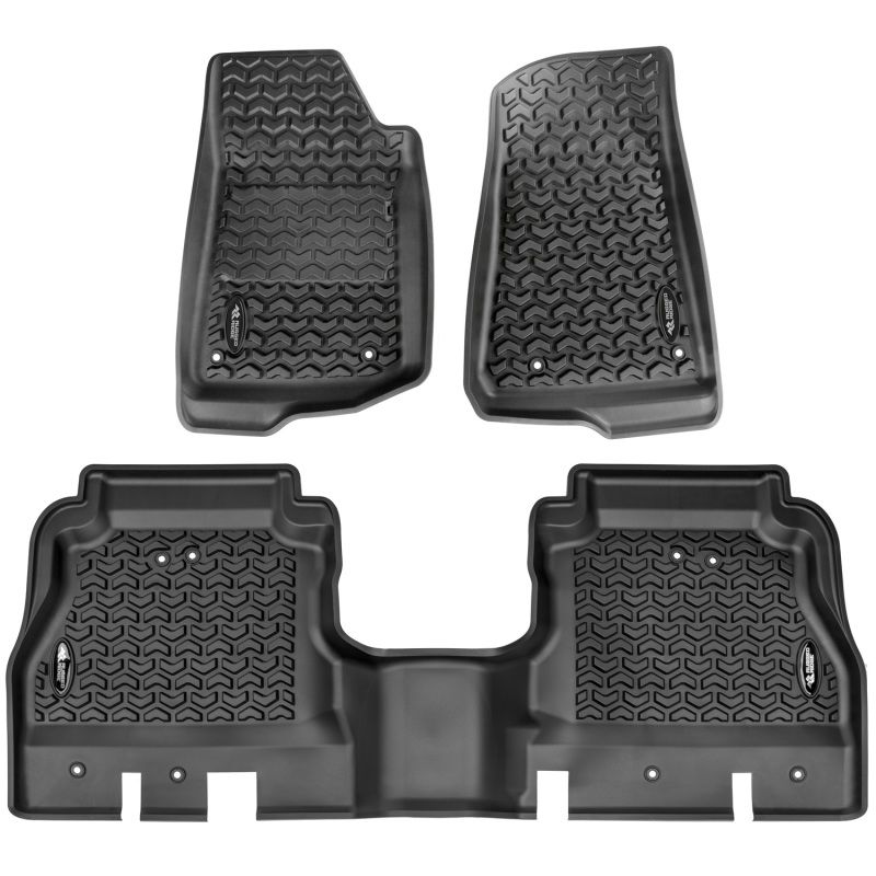 Rugged Ridge 1298744 | Floor Liner Kit Black F/R 20-21 Jeep Gladiator (JT); 2021-2024