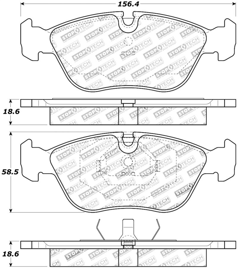 Stoptech 308.06180 | StopTech Street Brake Pads Volvo S70, Front; 1998-2000