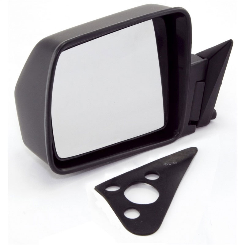 Omix 12035.09 | Black Manual Left Side Mirror 84-96 Cherokee (XJ); 1984-1996