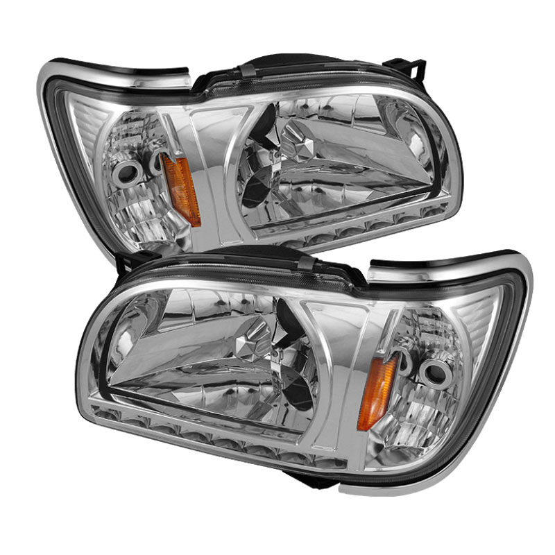 SPYDER 5056368 | xTune Toyota Tacoma 1-Piece with Chrome Trim Corner Crystal Headlights - Chrome; 2001-2004