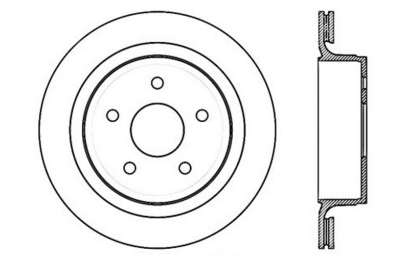 Stoptech 128.67054L | StopTech Jeep J8 Sport Cross Drilled Brake Rotor, Rear Left; 2008-2011