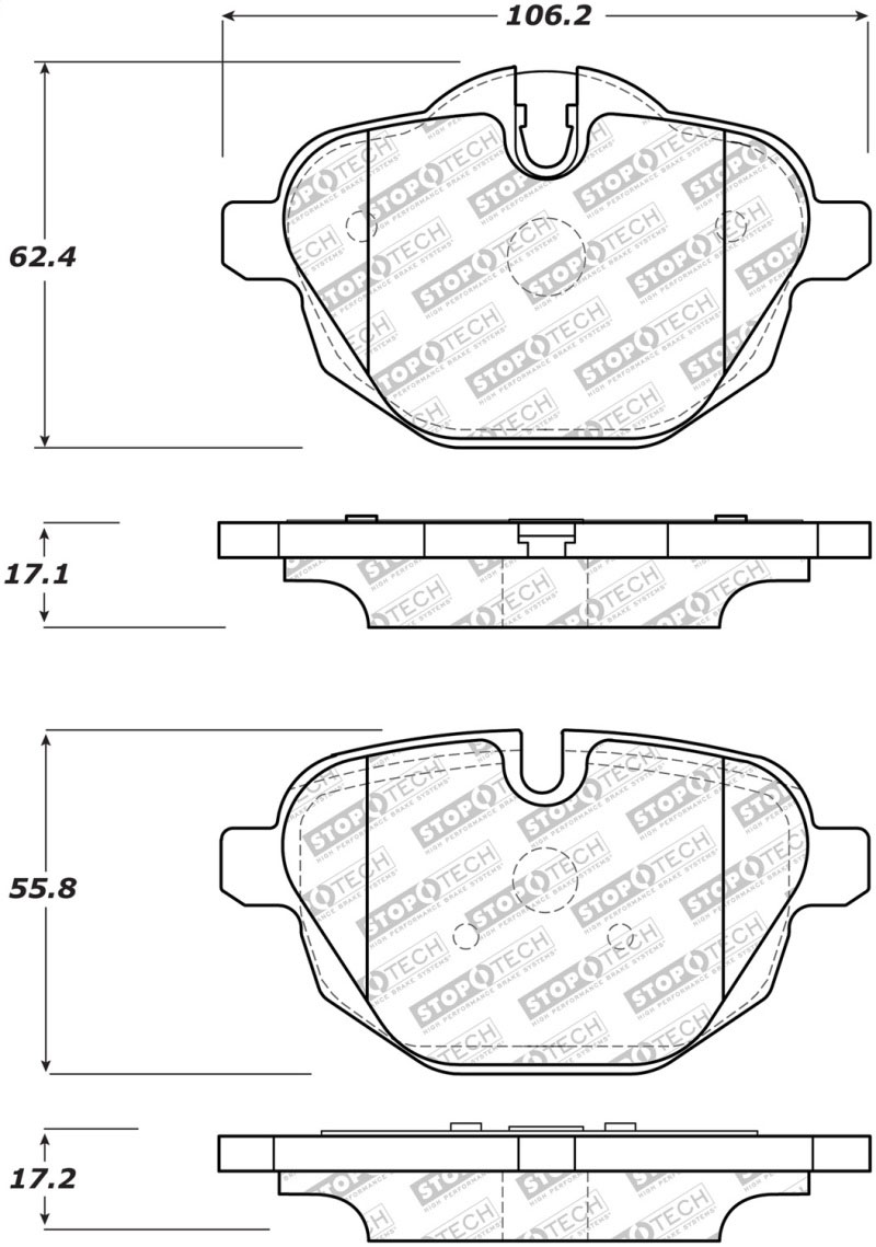 Stoptech 305.14730 | StopTech Street Select Brake Pads BMW X3, Rear; 2011-2017