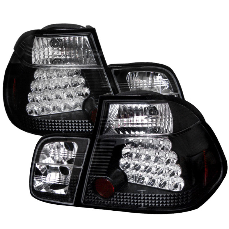 SPYDER 5000736 | Spyder BMW E46 3-Series 4Dr LED Tail Lights - Black - (ALT-YD-BE4699-4D-LED-BK); 1999-2001