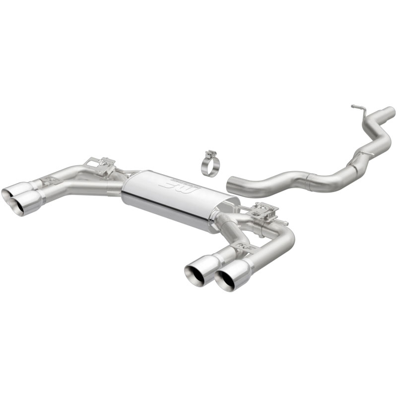 Magnaflow 19233 | MagnaFlow Cat-Back 2015 Audi S3 2.0L L4 Sport SS 3in Quad Split Rear 4in Tips; 2015-2015