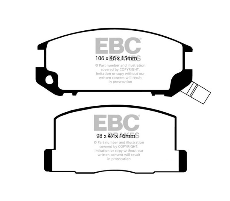 EBC ud309 | 85-90 Toyota MR2 1.6 Ultimax2 Rear Brake Pads; 1985-1990