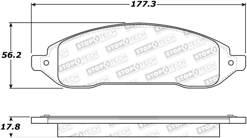 Stoptech 308.10220 | StopTech Street Brake Pads Ford Freestar, Front; 2004-2007