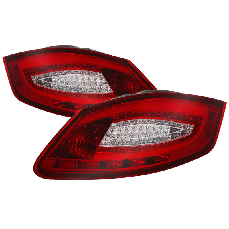 SPYDER 9038600 | xTune Porsche 987 Cayman 06-08 / Boxster 05-08 LED Tail Lights - Red Clear ALT-ON-P98705-LED-RC; 2006-2008