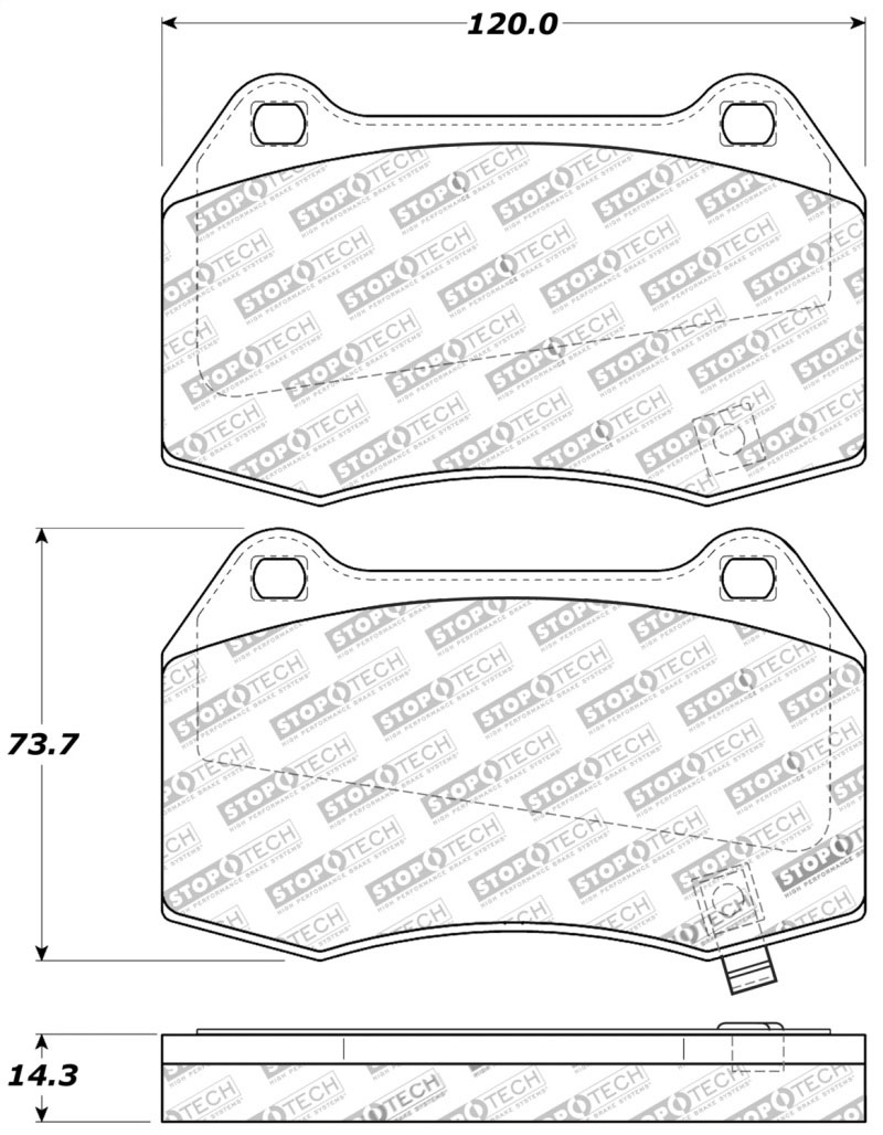 Stoptech 309.09600 | StopTech Sport Brake Pads Nissan 350Z Brembo Brakes, Front; 2003-2008