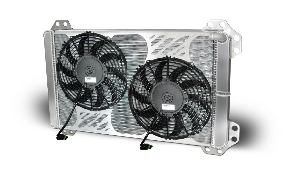 AFCO 80284PRO | Supercharger Heat Exchanger with Fans for Ford Raptor in Satin; 2010-2014