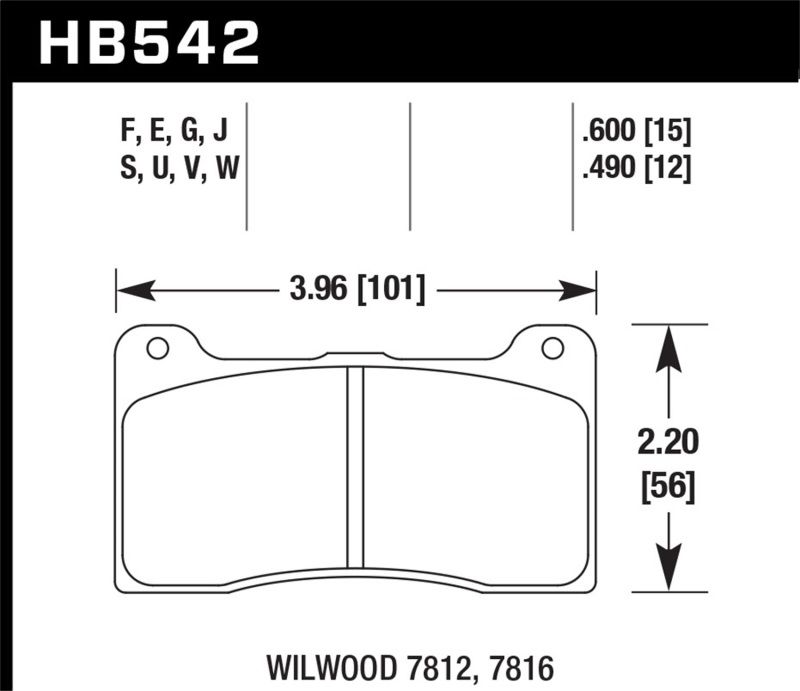 Hawk Performance hb542b.490 | Hawk Wilwood HPS 5.0 Brake Pads