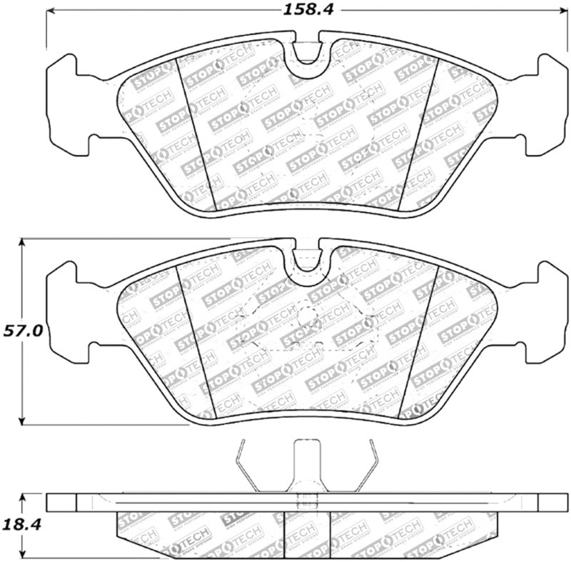 Stoptech 308.02530 | StopTech Street Brake Pads Porsche 928, Front; 1982-1985