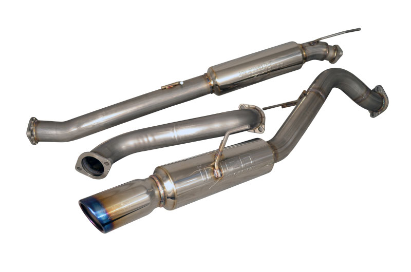 Injen SES9016RS | Ford Fiesta ST 1.6L Turbo Full 76mm S.S. cat-back exhaust with S.S molded flanges and S.S. burnt tip with rolled edge; 2014-2019