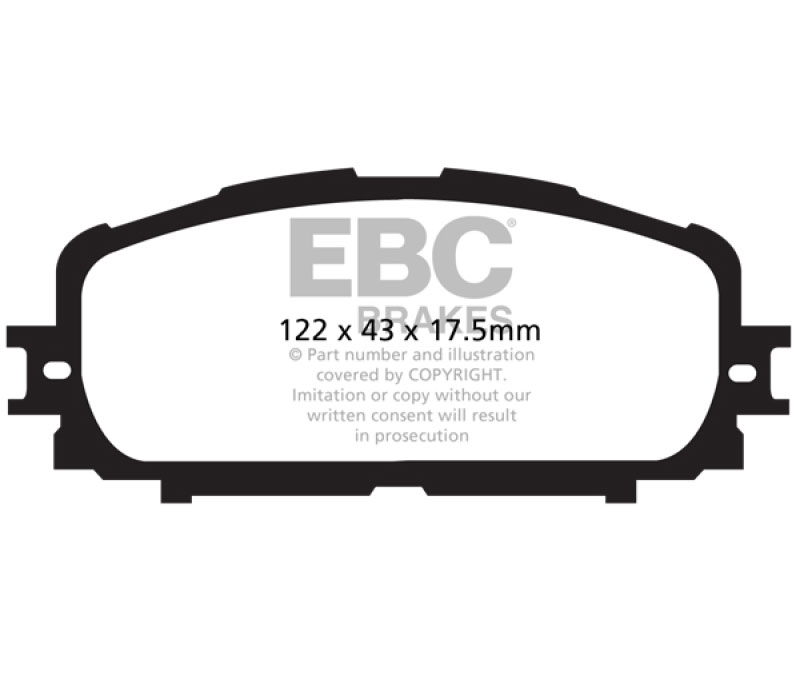 EBC ud1628 | 12+ Toyota Yaris 1.5 Ultimax2 Front Brake Pads; 2012-2023