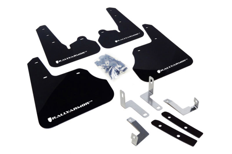 Rally Armor mf22-ur-blk/wh | 12+ Subaru Impreza 5dr Hatch/4dr Sedan UR Black Mud Flap w/ White Logo; 2012-2015