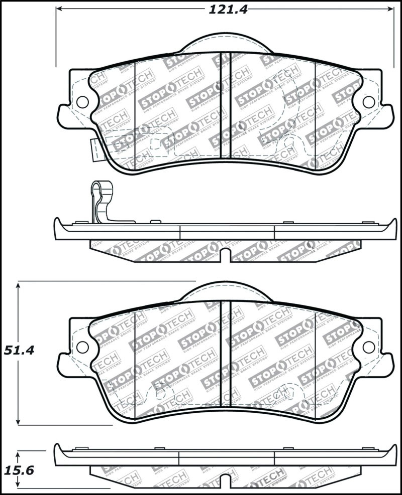 Stoptech 309.13520 | StopTech Sport Brake Pads Pontiac G8, Rear; 2008-2009