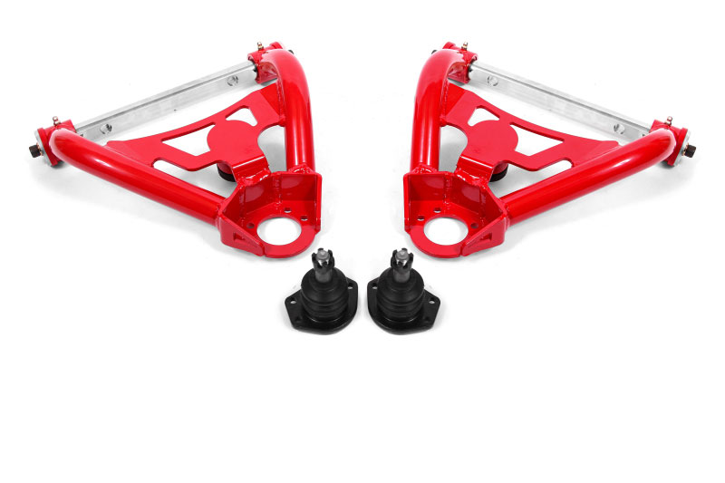 BMR Suspension AA017R | BMR A-body tubular upper A-arms for stock spindles Red; 1964-1972