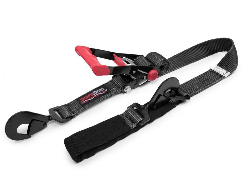 SpeedStrap 27001us | 2In x 8Ft Ratchet Tie Down w/ Twisted Snap Hooks & Axle Strap Combo - Black