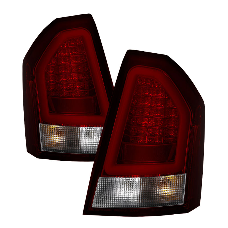 SPYDER 5083395 - Spyder Chrysler 300C Version 2 Light Bar LED Tail Lights -  Red Clear - (ALT-YD-C308V2-LED-RC)