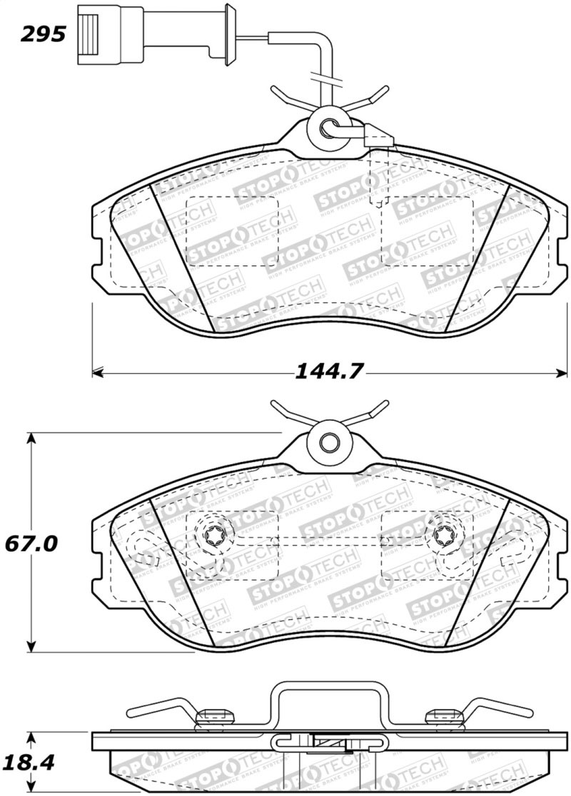 Stoptech 308.04190 | StopTech Street Brake Pads Audi 200 Girling, Front; 1990-1991