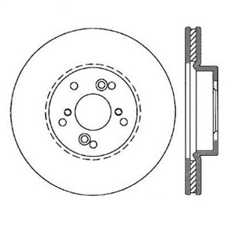 Stoptech 126.40046SR | StopTech Acura TSX Sport Slotted Brake Rotor, Front Right; 2004-2014