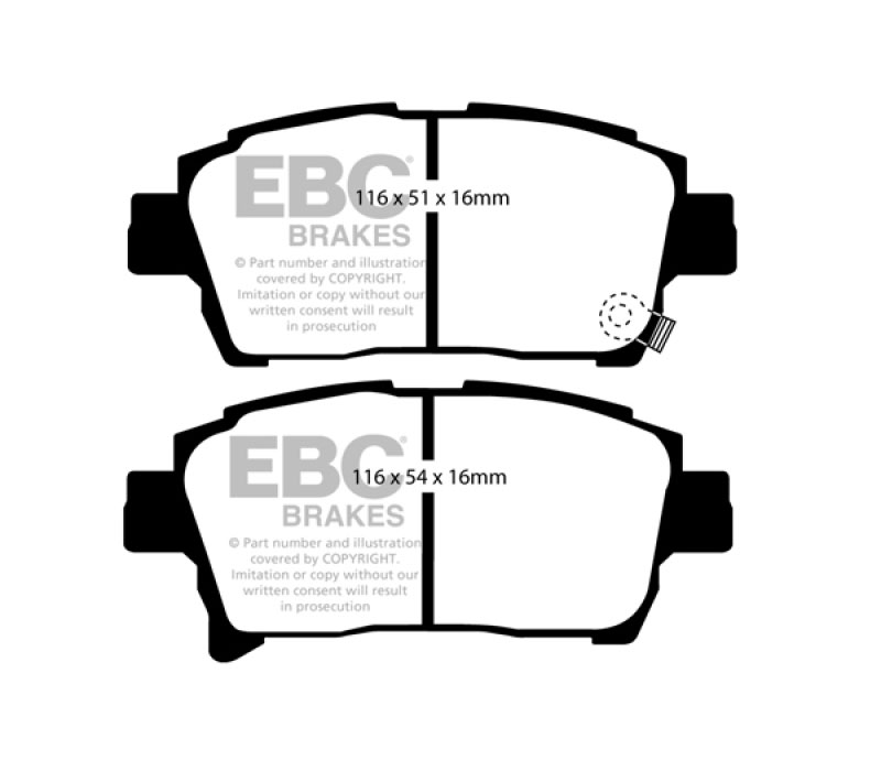 EBC dp31459c | 03-07 Scion XA 1.5 Redstuff Front Brake Pads; 2003-2007