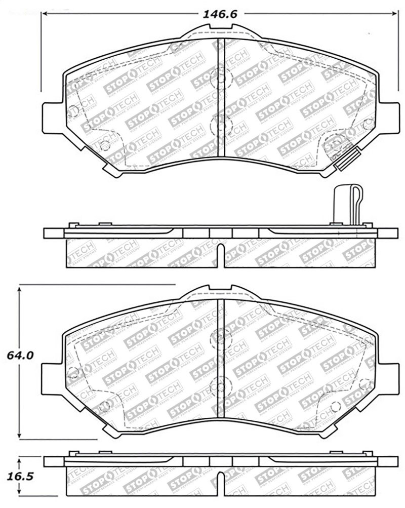 Stoptech 305.12730 | StopTech Street Select Brake Pads Dodge Journey, Front; 2009-2011