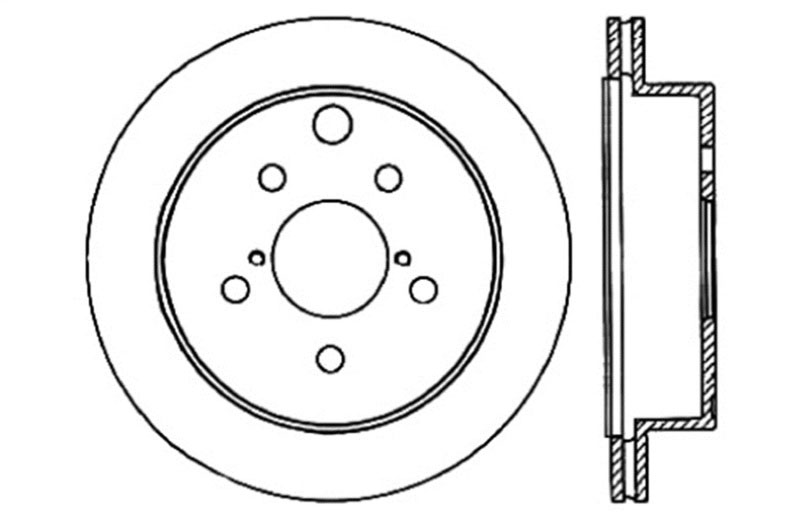 Stoptech 127.47028L | StopTech Subaru B9 Tribeca Sport Drilled/Slotted Rotor, Rear Left; 2006-2007