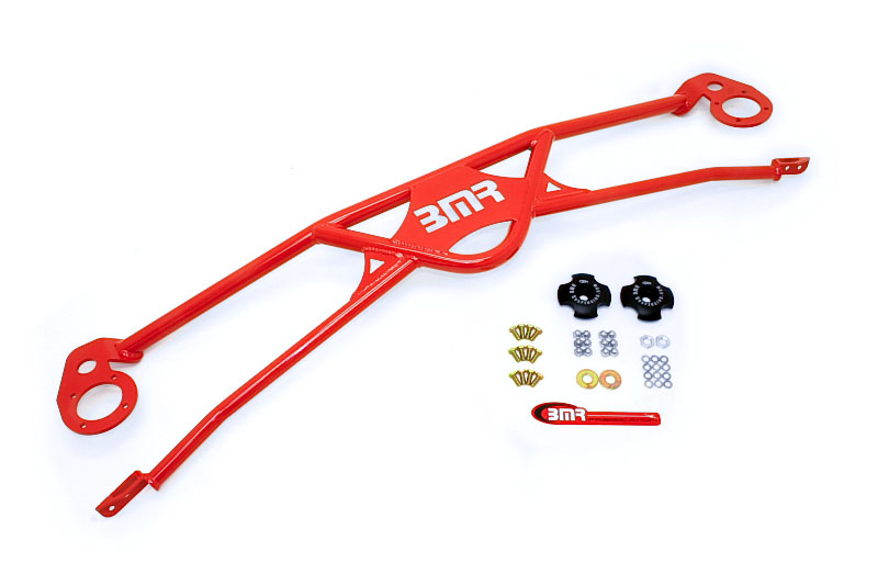 BMR Suspension STB016R | BMR Camaro (only) 4-Point Strut Tower Brace - Fits V6 And V8 Red; 2010-2010