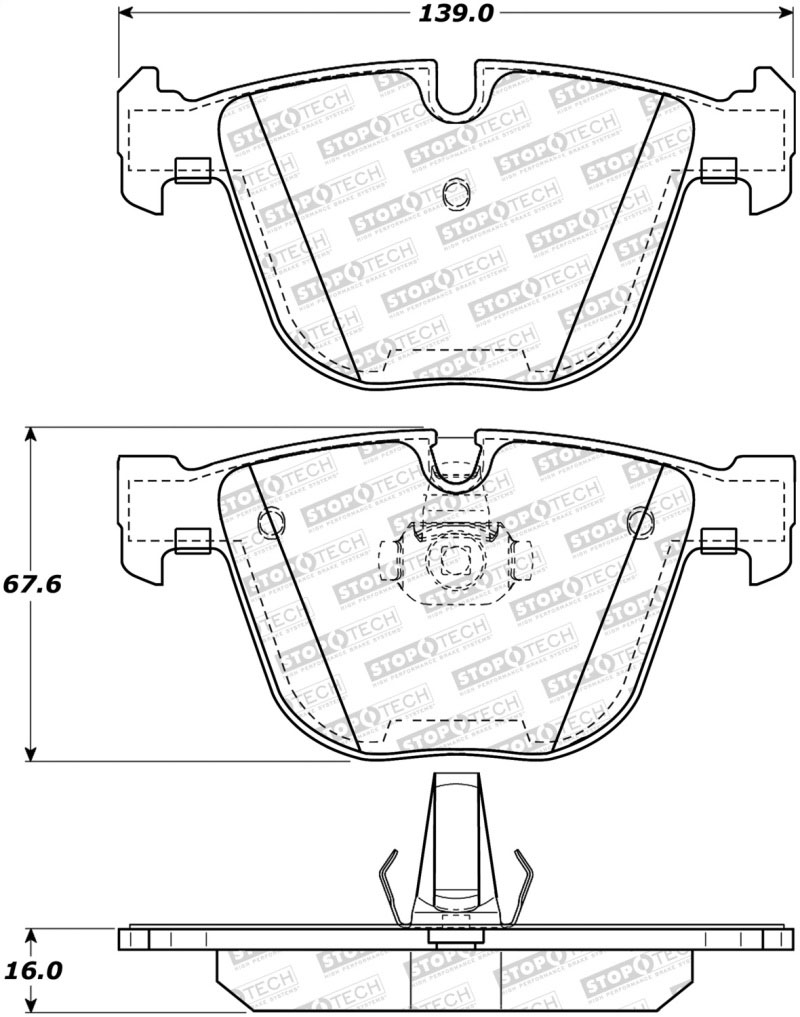 Stoptech 308.09191 | StopTech Street Brake Pads BMW ActiveHybrid 7, Rear; 2013-2015