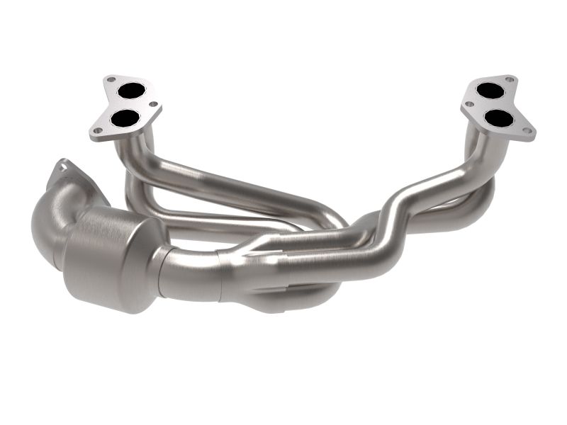 aFe 4836804hc | Twisted Steel 304 Stainless Steel Header w/ Cat 13-19 Subaru Outback H4-2.4L; 2013-2019