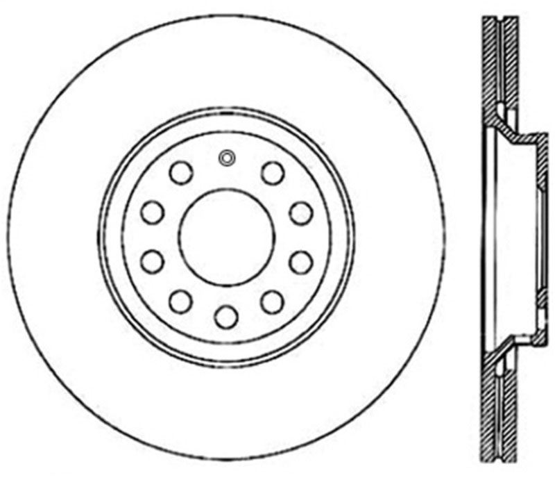 Stoptech 127.33113L | StopTech Volkswagen Golf Sport Drilled/Slotted Rotor, Rear Left; 2012-2017