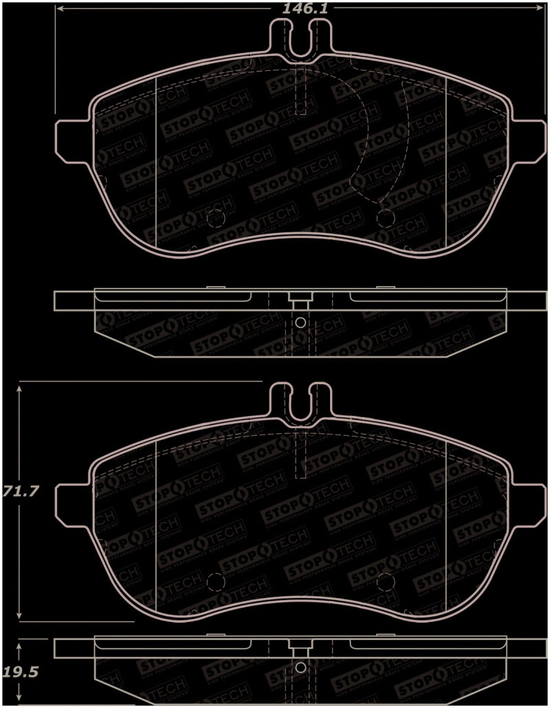 Stoptech 308.13400 | StopTech Street Brake Pads Mercedes-Benz CLA250, Front; 2013-2013