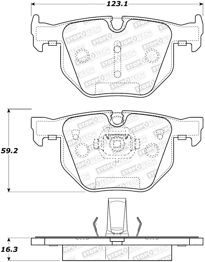 Stoptech 308.10420 | StopTech Street Brake Pads BMW X6 sDrive35i, Rear; 2016-2017