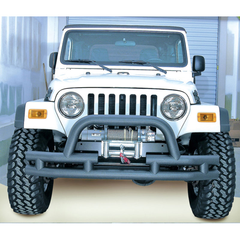 Rugged Ridge 11561.03 | 3-In Dbl Tube Front Winch Bumper w/Hoop 76-06 Models; 1976-2006