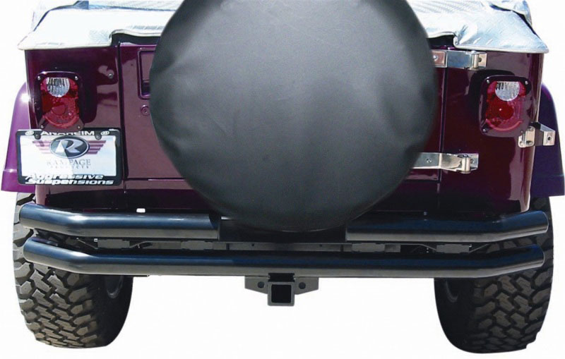 Rampage 7648 | 1976-1983 Jeep CJ5 Double Tube Rear Bumper - Black; 1976-1983