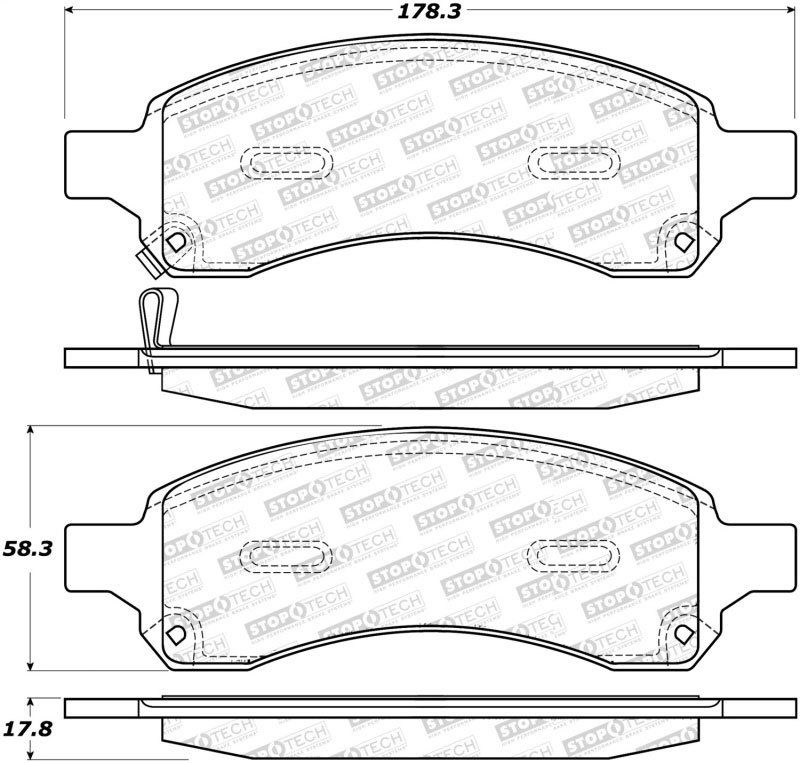 Stoptech 305.11690 | StopTech Street Select Brake Pads GMC Canyon, Front; 2009-2012