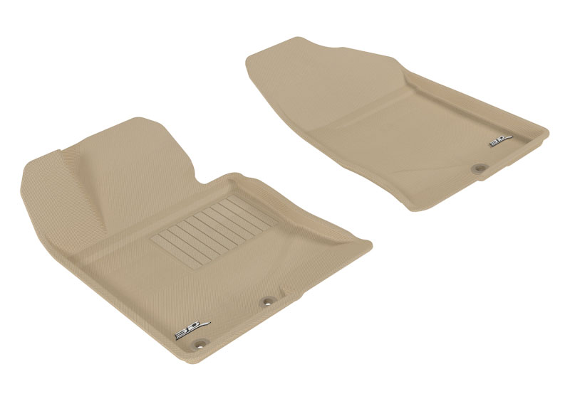 3D Maxpider l1hy03811502 | 3D MAXpider 2011-2014 Hyundai Sonata/2015 Sonata Hybrid Kagu 1st Row Floormat - Tan; 2011-2015