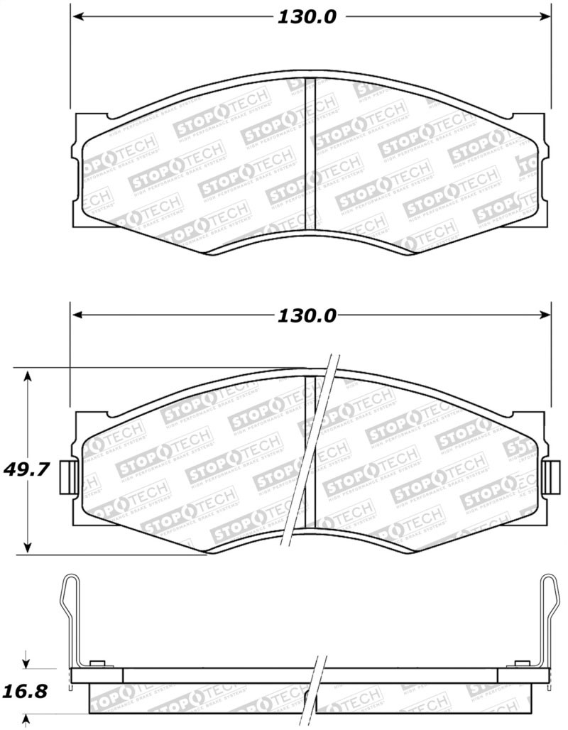 Stoptech 308.02660 | StopTech Street Brake Pads Nissan Pickup, Front; 1995-1997