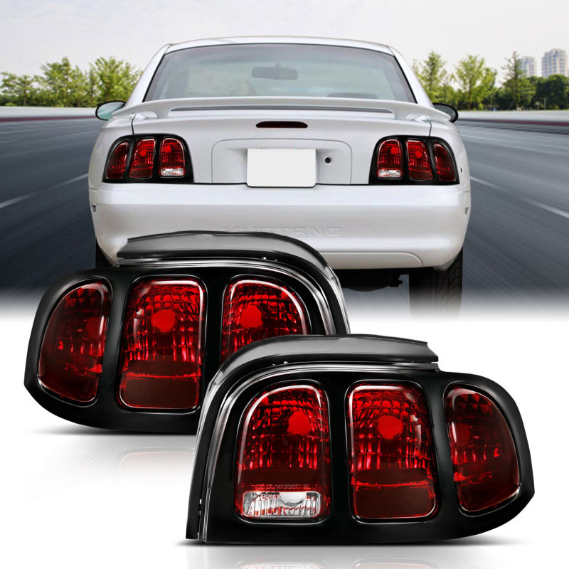 ANZO 321350 | 1994-1998 Ford Mustang Taillight Dark Red Lens (OE Style); 1994-1998