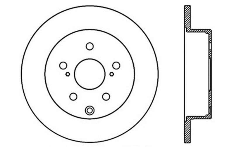 Stoptech 128.44145R | StopTech Toyota RAV4 Sport Cross Drilled Brake Rotor, Rear Right; 2006-2017