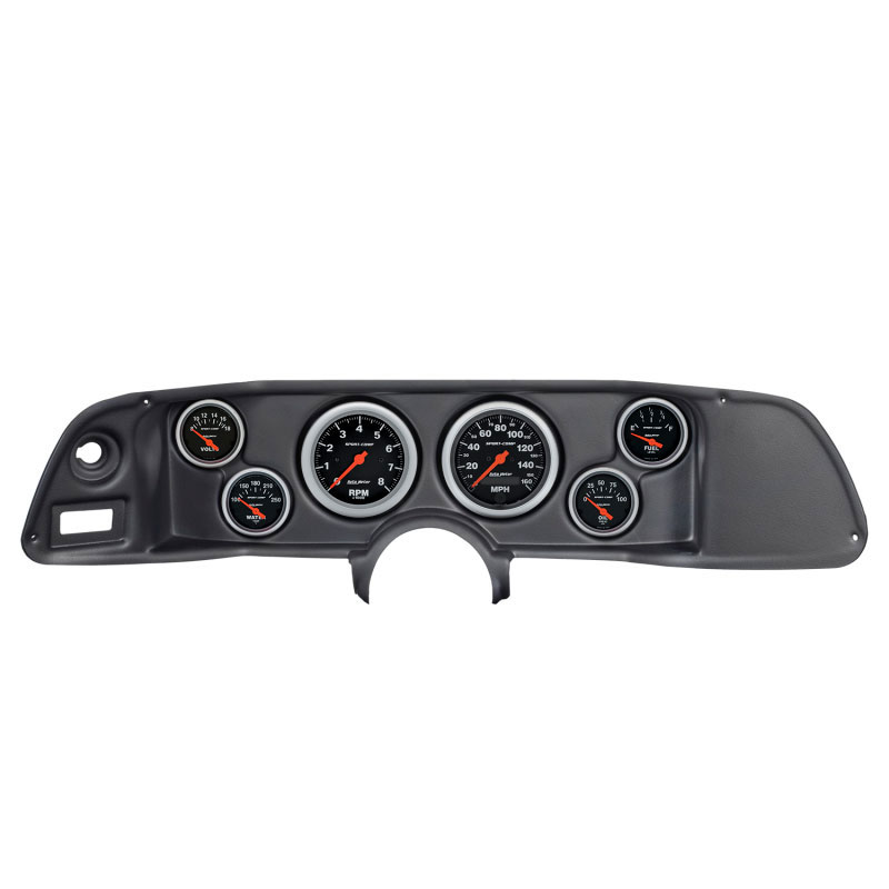 AutoMeter 7022-SC | Autometer Sport-Comp 70-78 Camaro Dash Kit 6pc Tach / MPH / Fuel / Oil / WTMP / Volt; 1970-1978